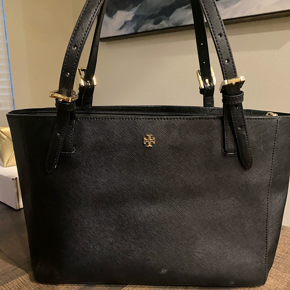 Tory Burch Black Leather Small York Tote